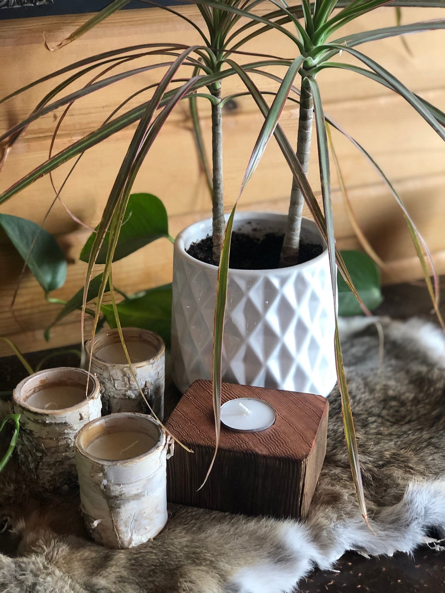 Barn Wood Prayer Candles (2 pieces) Repurposed Barn Wood Candle Holder