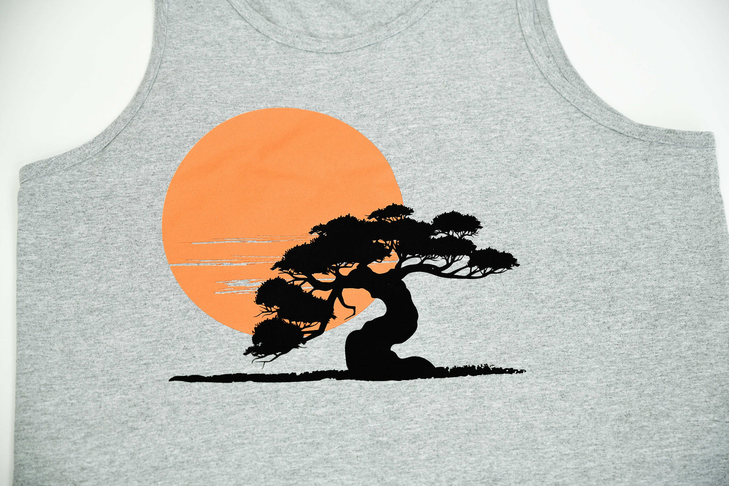 Mens Tank Top. Bonsai Sunset, Tree Tank Top, Beach and Summer Shirt