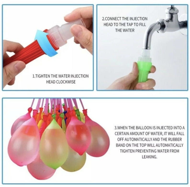 444 Self Sealing Water Balloons - Summer, Pool Fun - Ships from Iowa, USA. 3 Bunches