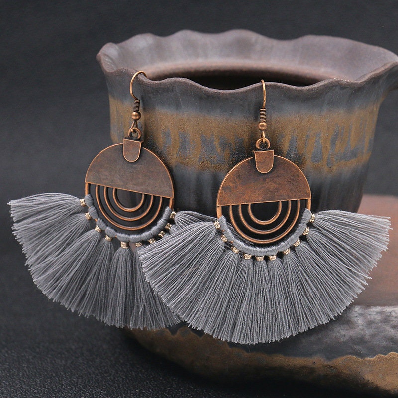 Boho Style Fringe Earrings - Macramé Earrings -Lightweight and Very Beautiful - Unique and Trendy