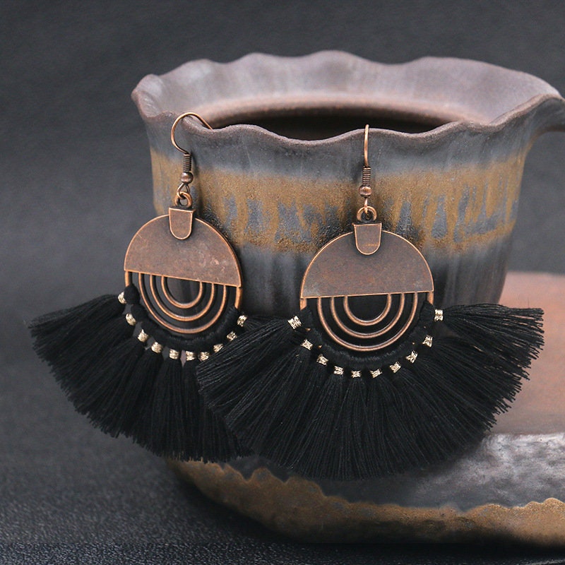 Boho Style Fringe Earrings - Macramé Earrings -Lightweight and Very Beautiful - Unique and Trendy