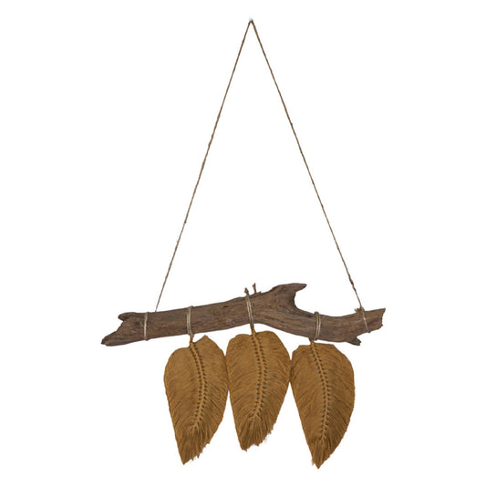 Macramé Hand Crafted Wall Décor- Bohemian Rustic Feather Wall Hanging Decoration