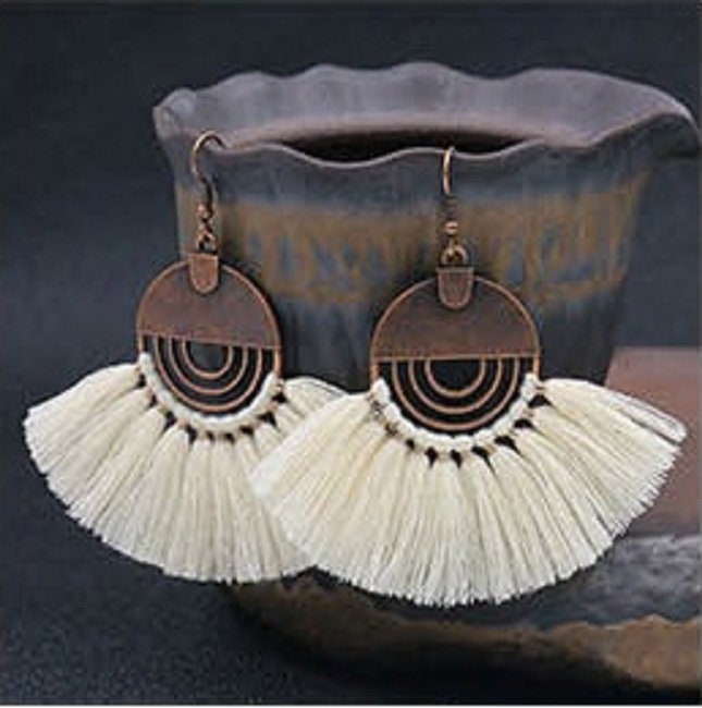 Boho Style Fringe Earrings - Macramé Earrings -Lightweight and Very Beautiful - Unique and Trendy