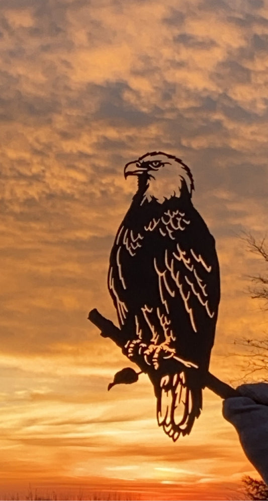 Bald Eagle Metal Art - Made in USA - Garden Sculpture