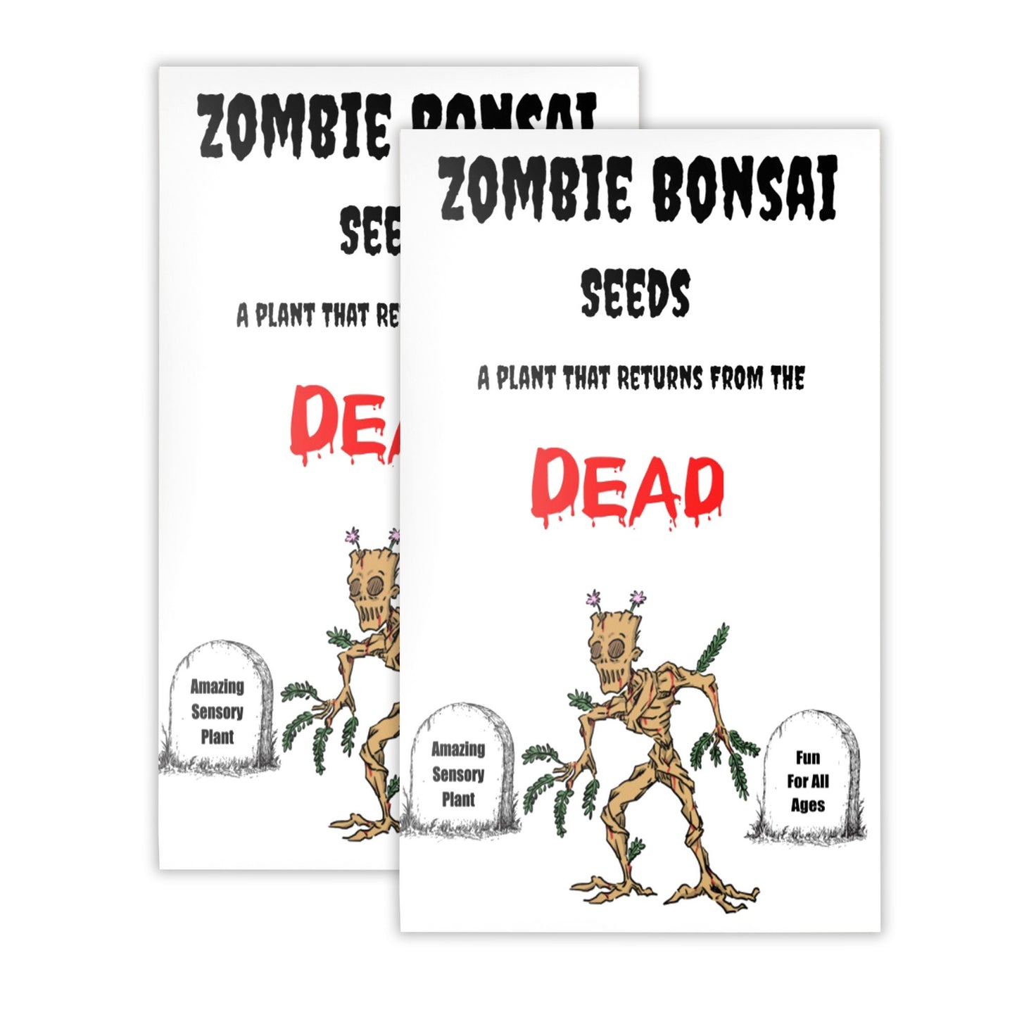 Zombie Bonsai Seeds Packets (2 Pack) - Amazing Sensory Plant, Reacts to Touch, Plays Dead and Comes Back to Life - Great Stocking Stuffer