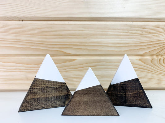 3 Mountain Shelf Decor Pieces | Shelf Decor Nursery | Mini Wood Mountain | Wood Mountain Decor | Adventure Mountain Shelf Stand