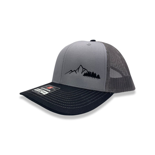 Great Outdoors Trucker Hat - Mountain and Trees Hat - Richardson 112 Quality Hat