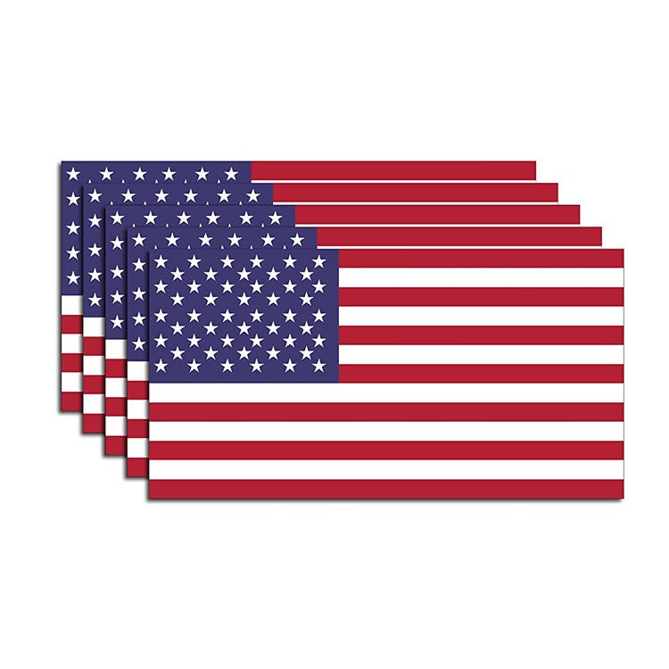 5 X 3 inch American US Flag Decal - Patriotic Stars Reflective Stripe USA Flag Car Stickers - Support US Military