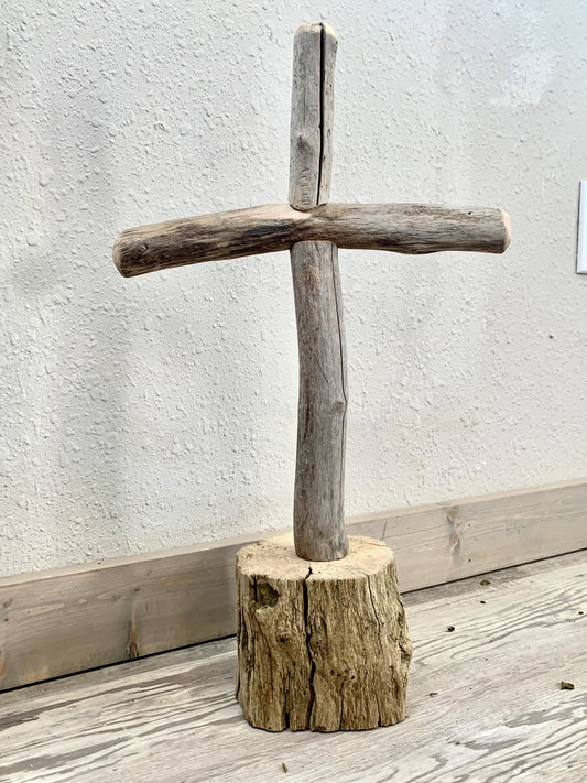 Old Rugged Cross - Driftwood Cross, 20 Inches Tall