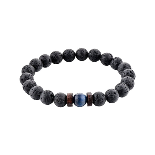 Blue Tiger Eye & Lava Rock Essential Oil Diffuser Bead Bracelet