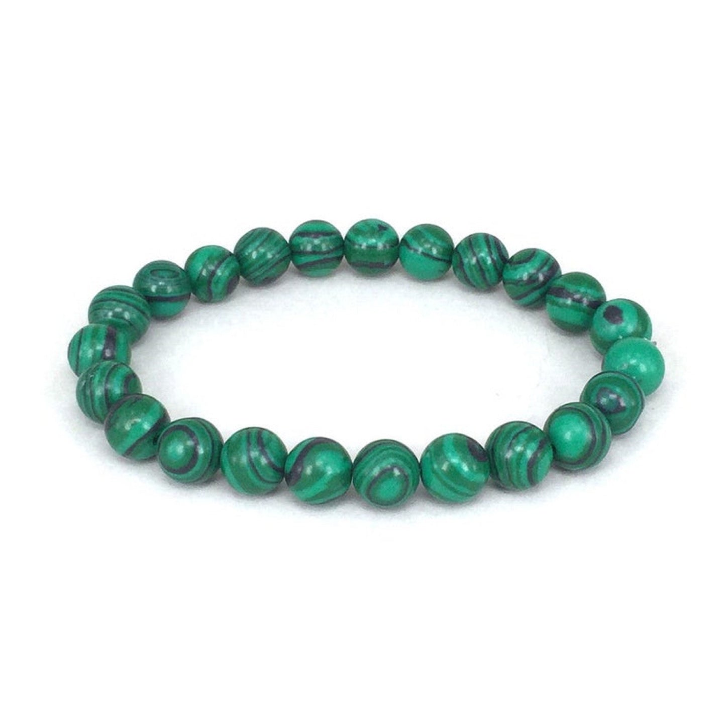 Malachite Bracelet - Precious Gemstone Unisex Bracelet - 8mm Stones