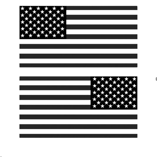 5 X 3 inch American US Flag Decal Black And White - Patriotic Stars Reflective Stripe USA Flag Car Stickers - Support US Military