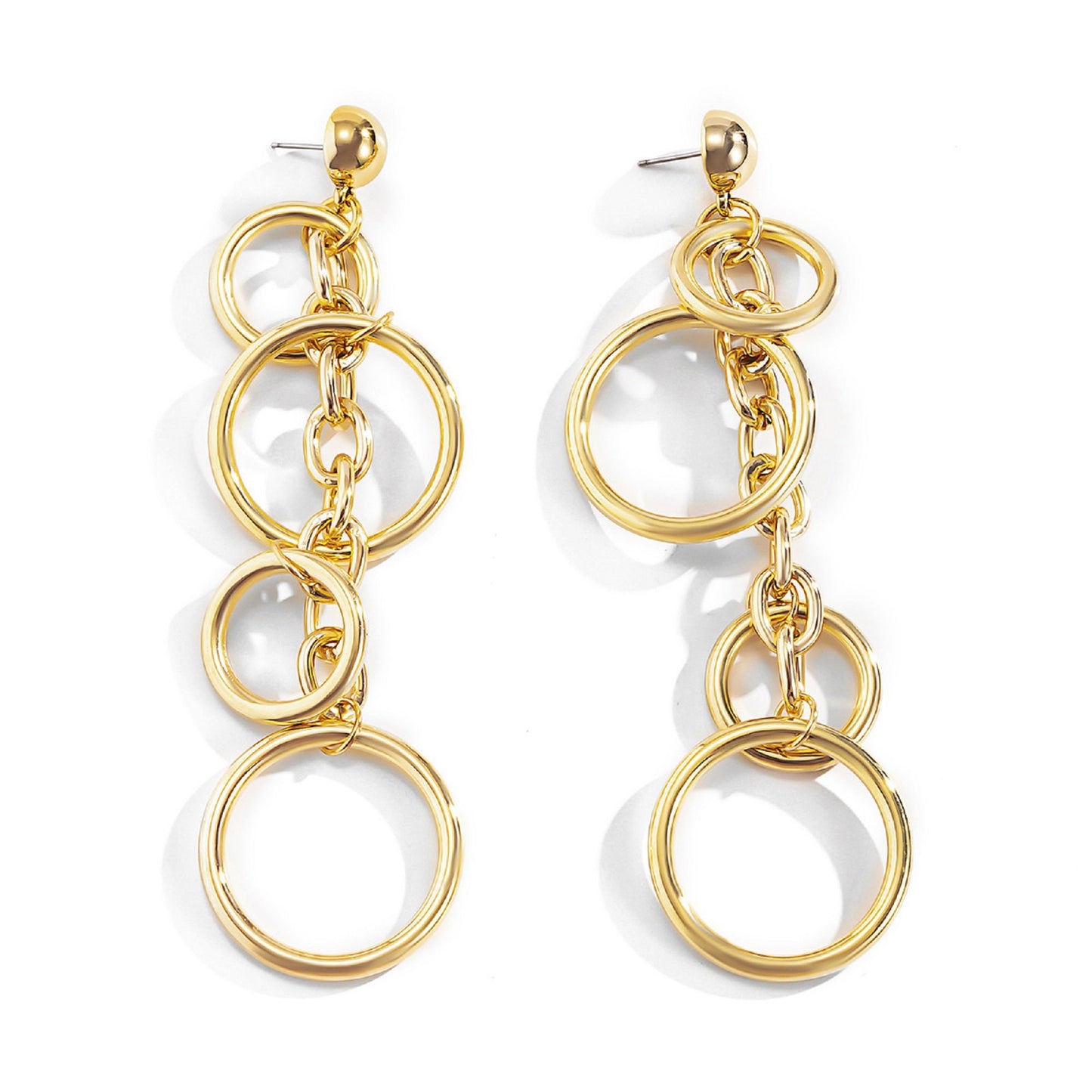 Dangling Gold Hoop Earrings