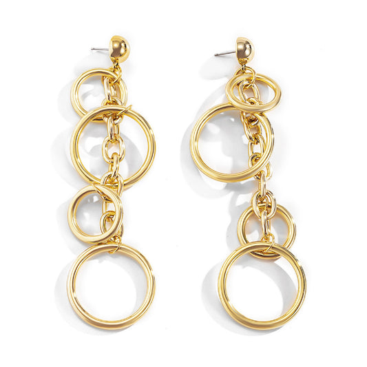 Dangling Gold Hoop Earrings