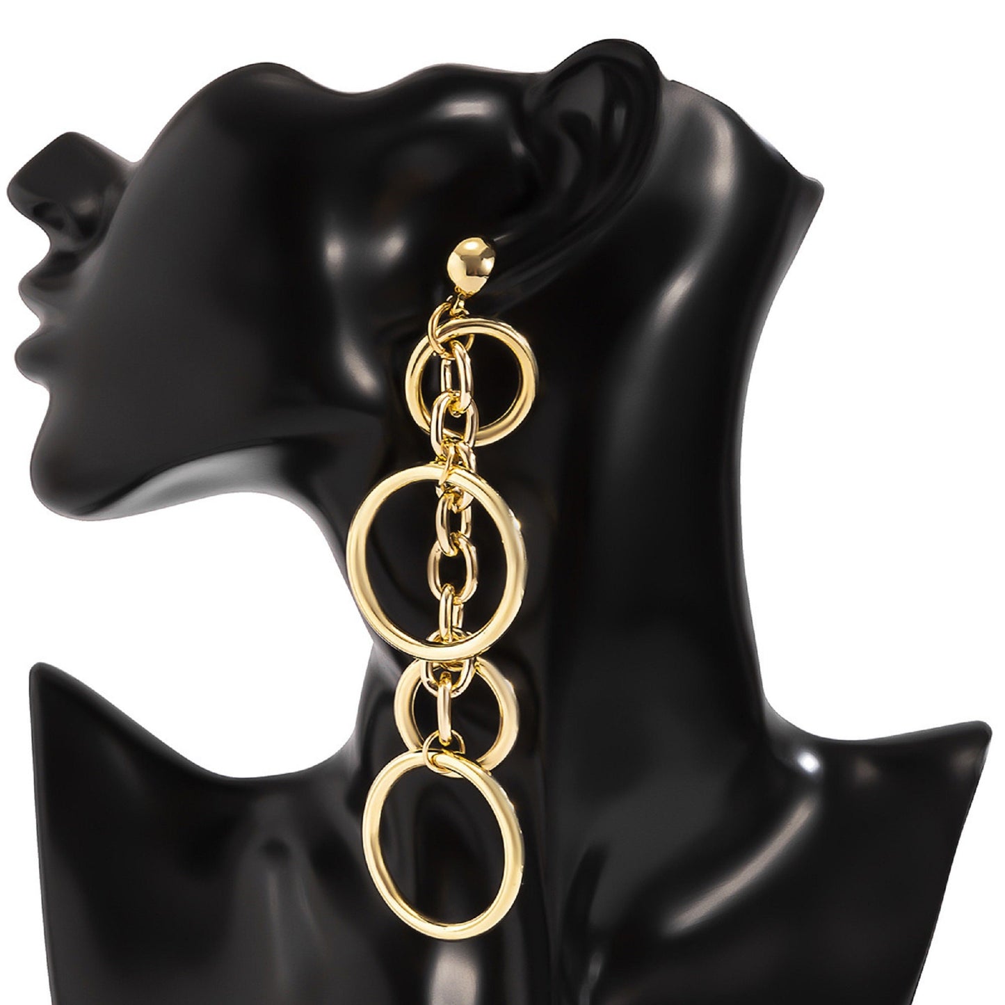 Dangling Gold Hoop Earrings