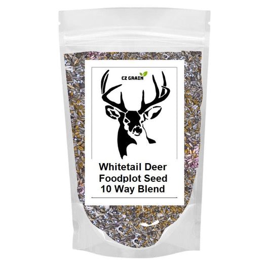 Food Plot Seeds for Deer - 10 Seed Blend - Spring or Fall Planting, Bring in Whitetail Deer All Year. Promotes Antler Growth