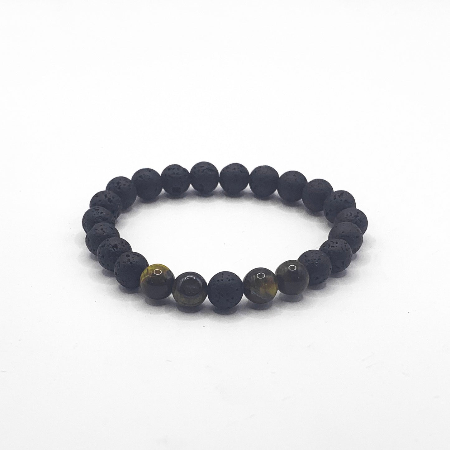 3 Stone Tiger Eye & Lava Rock Essential Oil Diffuser Bead Bracelet